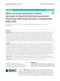 Effects of rumen-protected creatine pyruvate on blood biochemical parameters and rumen fluid characteristics in transported beef cattle