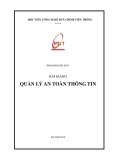 Bài giảng Quản lý an toàn thông tin: Phần 1