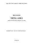 Bài giảng Tiếng Anh 1: Phần 1