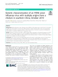 Genetic characterization of an H5N6 avian influenza virus with multiple origins from a chicken in southern China, October 2019