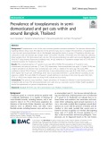 Prevalence of toxoplasmosis in semidomesticated and pet cats within and around Bangkok, Thailand