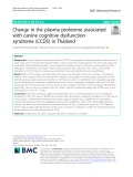 Change in the plasma proteome associated with canine cognitive dysfunction syndrome (CCDS) in Thailand