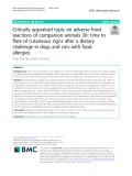 Critically appraised topic on adverse food reactions of companion animals (9): Time to flare of cutaneous signs after a dietary challenge in dogs and cats with food allergies