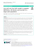 Low and very low birth weight in puppies: Definitions, risk factors and survival in a large-scale population