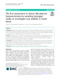 The first assessment to detect Mycoplasma hyopneumoniae by sampling laryngeal swabs to investigate sow stability in South Korea
