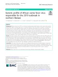 Genetic profile of African swine fever virus responsible for the 2019 outbreak in northern Malawi