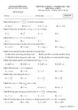 Đề thi học kì 1 môn Toán lớp 12 năm 2021-2022 có đáp án - Trường THPT Long Thạnh, Kiên Giang
