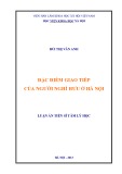 Luận án Tiến sĩ Tâm lý học: Đặc điểm giao tiếp của người nghỉ hưu ở Hà Nội