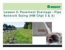 Lecture Hydraulics and hydrology training - Chapter 3: Pavement drainage - pipe network sizing