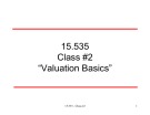 Lecture Class #2: Valuation basics