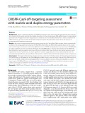 CRISPR-Cas9 off-targeting assessment with nucleic acid duplex energy parameters