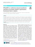 WhoGEM: An admixture-based prediction machine accurately predicts quantitative functional traits in plants