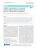 CRISPRO: Identification of functional protein coding sequences based on genome editing dense mutagenesis