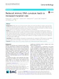 Reduced intrinsic DNA curvature leads to increased mutation rate