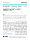 The Network of Cancer Genes (NCG): A comprehensive catalogue of known and candidate cancer genes from cancer sequencing screens