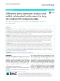 Differential gene expression analysis tools exhibit substandard performance for long non-coding RNA-sequencing data