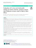 Evaluation of in-vivo anti-Salmonella activity of Uvaria chamae, Lantana camara and Phyllantus amarus used in Benin, West Africa