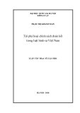 Luận văn Thạc sĩ Luật học: Tội phá hoại chính sách đoàn kết trong luật hình sự Việt Nam