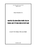 Luận văn Thạc sĩ Luật học: Nguyên tắc bình đẳng trước Tòa án trong Luật tố tụng hình sự Việt Nam