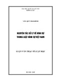 Luận văn Thạc sĩ Luật học: Nguyên tắc xử lý về hình sự trong luật hình sự Việt Nam