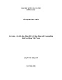 Luận văn Thạc sĩ Luật học: An toàn, vệ sinh lao động đối với lao động nữ trong pháp luật lao động Việt Nam