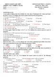 Đề thi giữa học kì 2 môn Tiếng Anh lớp 8 năm 2020-2021 có đáp án - Trường THCS Thượng Thanh