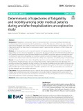 Determinants of trajectories of fatigability and mobility among older medical patients during and after hospitalization; An explorative study