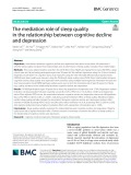 The mediation role of sleep quality in the relationship between cognitive decline and depression