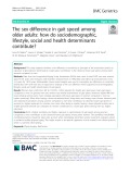 The sex difference in gait speed among older adults: How do sociodemographic, lifestyle, social and health determinants contribute?