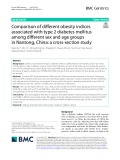 Comparison of diferent obesity indices associated with type 2 diabetes mellitus among diferent sex and age groups in Nantong, China: A cross-section study