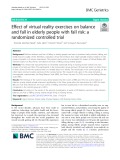 Effect of virtual reality exercises on balance and fall in elderly people with fall risk: A randomized controlled trial