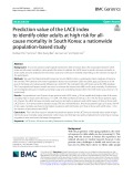 Prediction value of the LACE index to identify older adults at high risk for all-cause mortality in South Korea: A nationwide population-based study