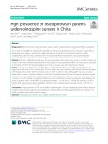 High prevalence of osteoporosis in patients undergoing spine surgery in China