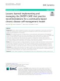 Lessons learned implementing and managing the DIVERT-CARE trial: Practice recommendations for a community-based chronic disease self-management model