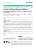 The feasibility and reliability of measuring forearm muscle thickness by ultrasound in a geriatric inpatient setting: A cross‑sectional pilot study