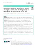Influencing factors of Barthel index scores among the community-dwelling elderly in Hong Kong: A random intercept model