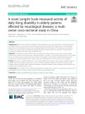 A novel Longshi Scale measured activity of daily living disability in elderly patients affected by neurological diseases: A multicenter cross-sectional study in China