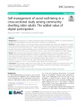 Self-management of social well-being in a cross-sectional study among communitydwelling older adults: The added value of digital participation