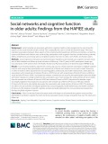 Social networks and cognitive function in older adults: Findings from the HAPIEE study