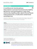 A multifactorial interdisciplinary intervention to prevent functional and mobility decline for more participation in (pre-)frail community-dwelling older adults (PromeTheus): Study protocol for a multicenter randomized controlled trial
