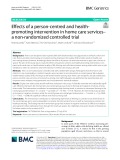 Efects of a person-centred and healthpromoting intervention in home care services– a non-randomized controlled trial