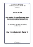 Tóm tắt Luận án Tiến sĩ Kinh tế: Quản trị rủi ro tín dụng đối với doanh nghiệp tại các NHTM Việt Nam