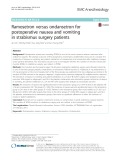 Ramosetron versus ondansetron for postoperative nausea and vomiting in strabismus surgery patients