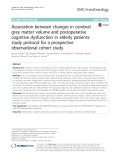Association between changes in cerebral grey matter volume and postoperative cognitive dysfunction in elderly patients: Study protocol for a prospective observational cohort study