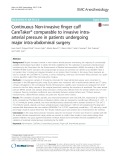 Continuous Non-invasive finger cuff CareTaker® comparable to invasive intraarterial pressure in patients undergoing major intra-abdominal surgery