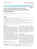 A case of asystole from carotid sinus hypersensitivity during patient positioning for thyroidectomy