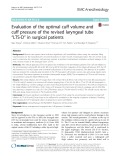 Evaluation of the optimal cuff volume and cuff pressure of the revised laryngeal tube “LTS-D” in surgical patients