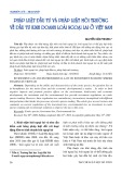 Pháp luật đầu tư và pháp luật môi trường về đầu tư kinh doanh loài ngoại lai ở Việt Nam