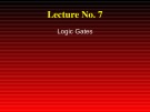 Lecture Digital Logic & Design: Lesson 7
