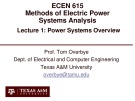 Lecture Methods of Electric power systems analysis - Lesson 1: Power systems overview